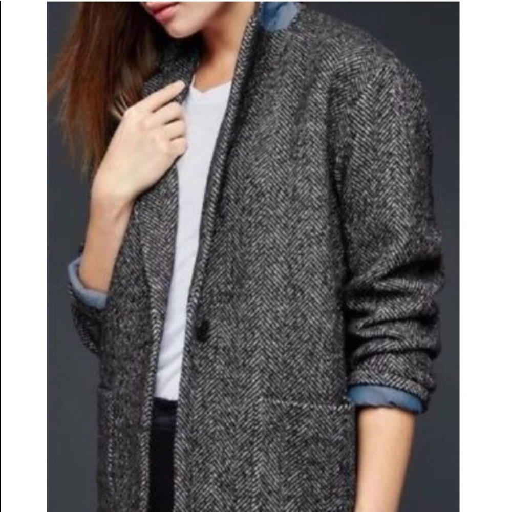 Gap Herringbone Boucle Blazer EUC Size M